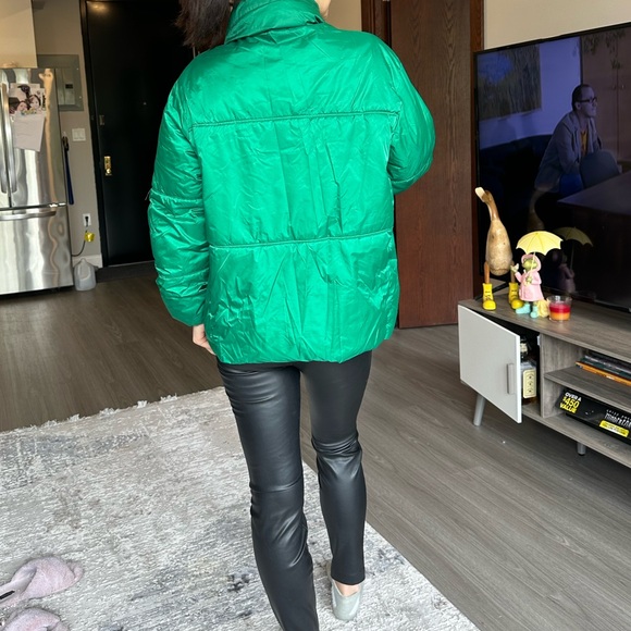 Green coat, XS size, oversize - Picture 2 of 2